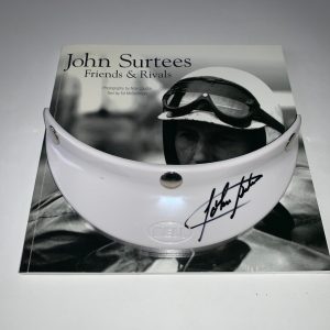John Surtees Signed Visor with John Surtees Friends and Rivals book