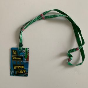 MSAS Team Pass RAC British Grand Prix 1997 with lanyard - Formula 1