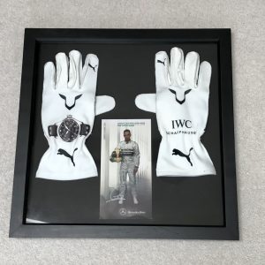 Lewis Hamilton Replica 2014 Puma Gloves Framed Display