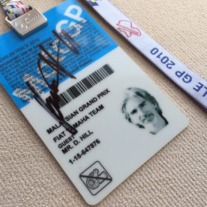 Damon Hill VIP MotoGP Signed Guest Pass