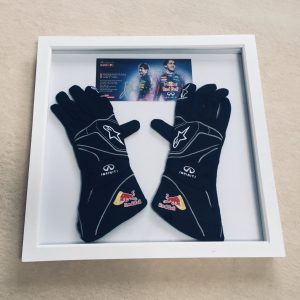 Sebastian Vettel 2013 Alpinestars Gloves and Signed Red Bull Promocard