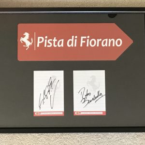 Michael Schumacher and Rubens Barrichello Original Ferrari Autographs Framed with Fiorano Sign