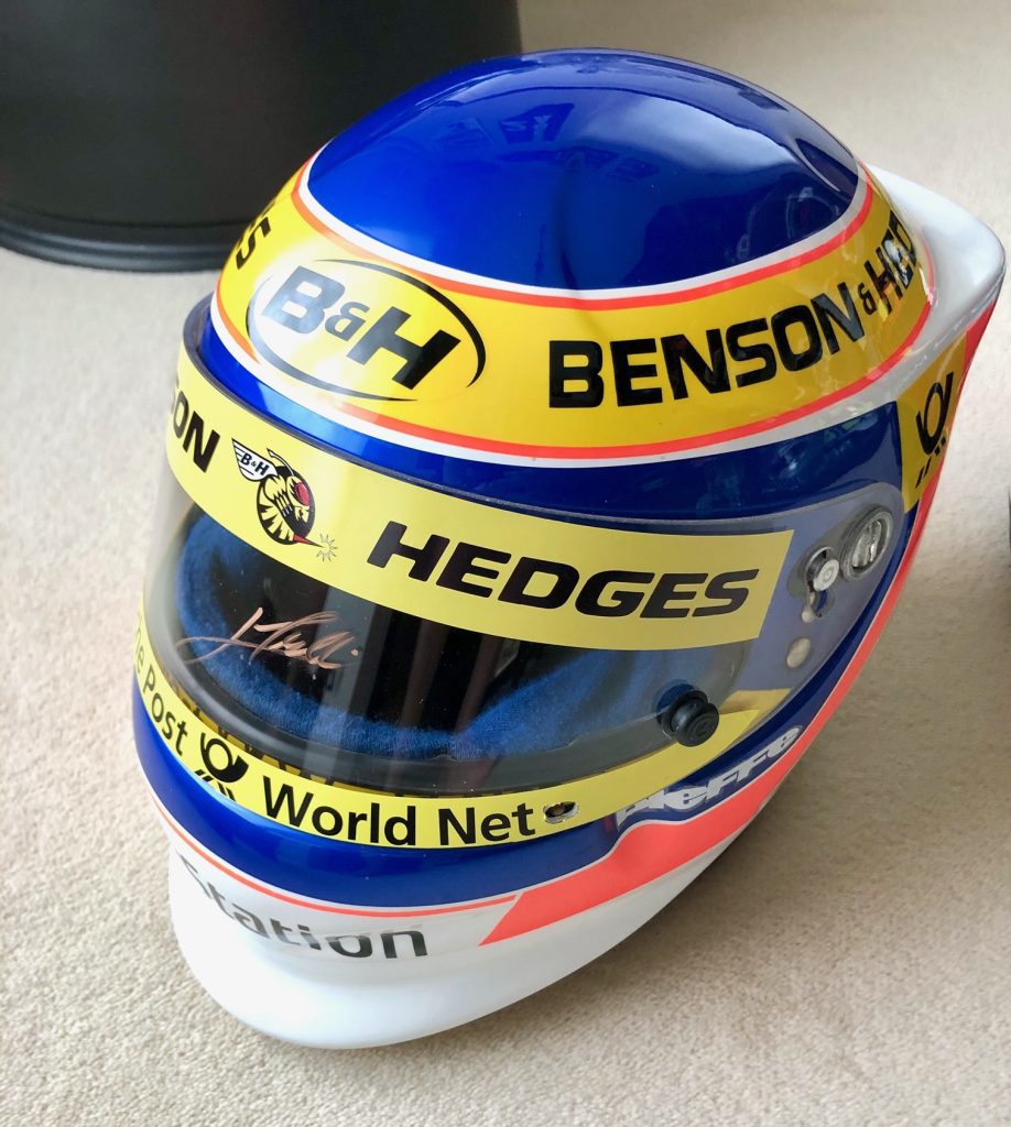 Jarno Trulli signed 2000 B&H Jordan Bieffe Factory replica helmet