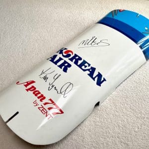 Tyrrell 024 1996 nose cone cover signed by Ken Tyrrell and Mika Salo