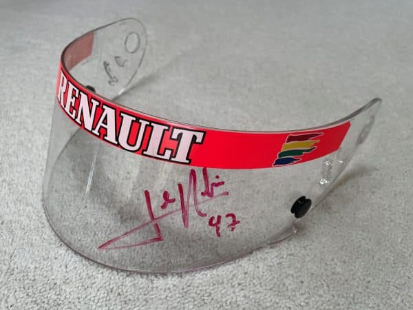 Jean Alesi 1997 signed Benetton Renault Shoei X4 visor