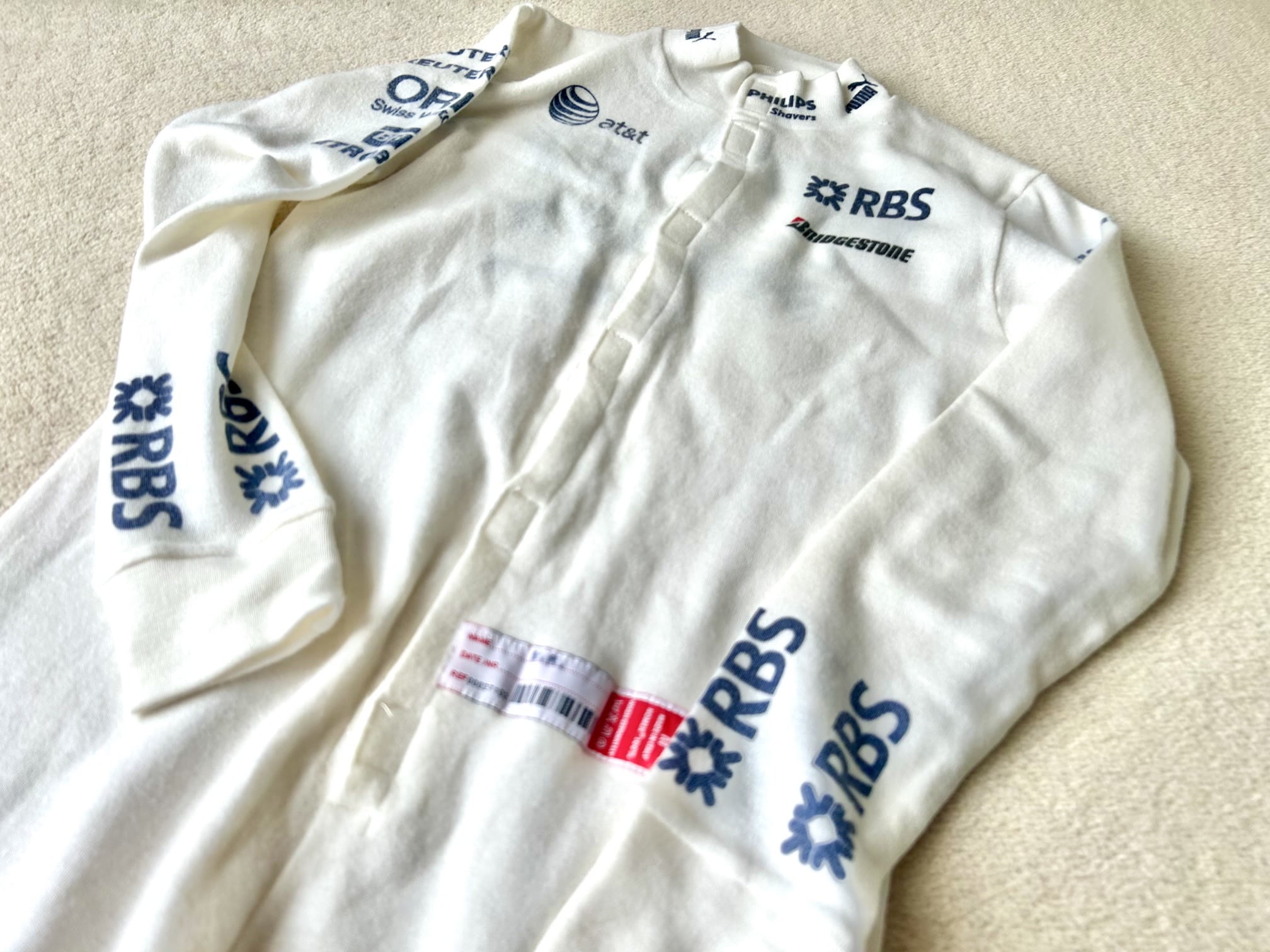 Nico Rosberg 2008 race used Williams racesuit and one piece undersuit - Image 7