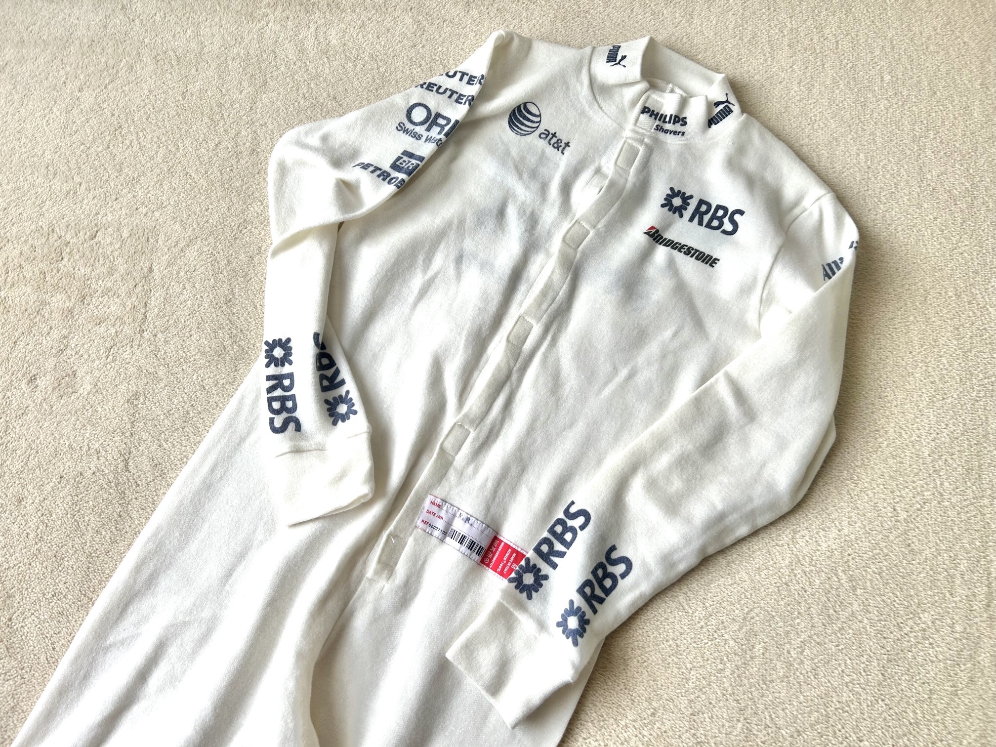 Nico Rosberg 2008 race used Williams racesuit and one piece undersuit - Image 9