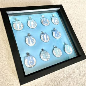 A complete set of enamel swing badges for the Goodwood members meeting