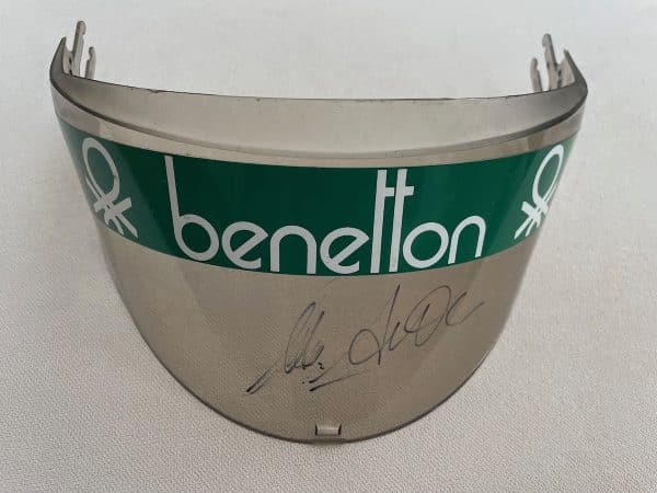 Michele Alboreto Tyrrell 1983 hand signed Boeri visor