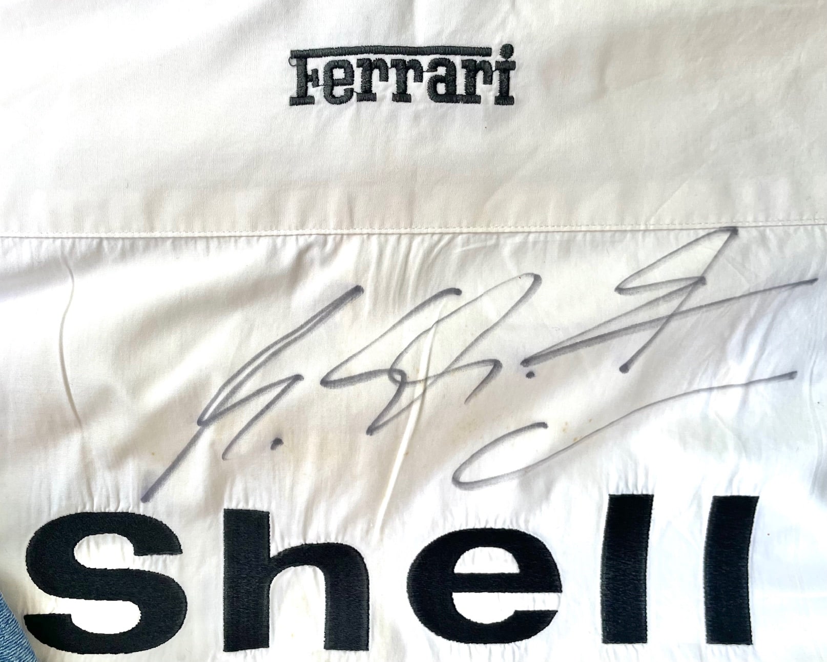 Michael Schumacher signed 1996 Ferrari engineers shirt from Francesco Uguzzoni - Image 8