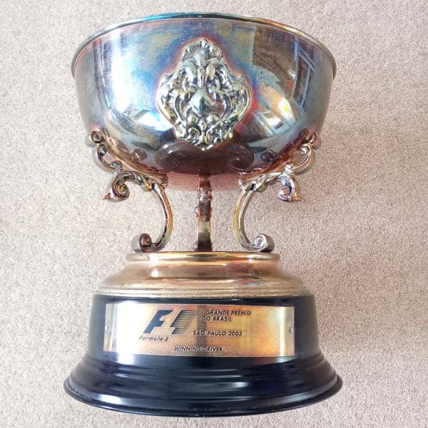 The winning drivers trophy, 2003 F1 Brazilian GP, Sao Paolo