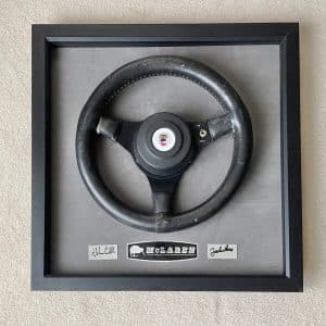 James Hunt 1976 replica McLaren steering wheel display