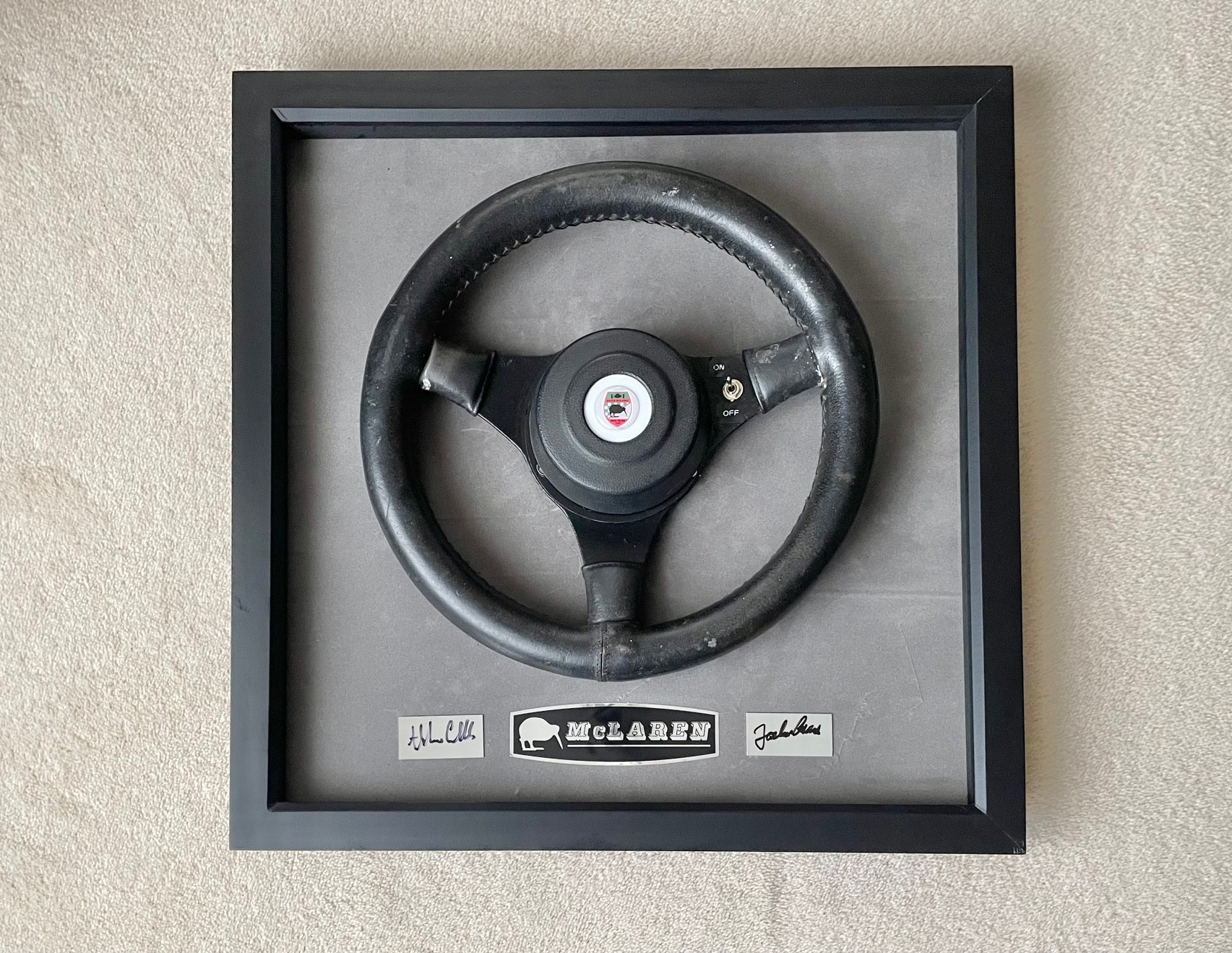 James Hunt 1976 replica McLaren steering wheel display