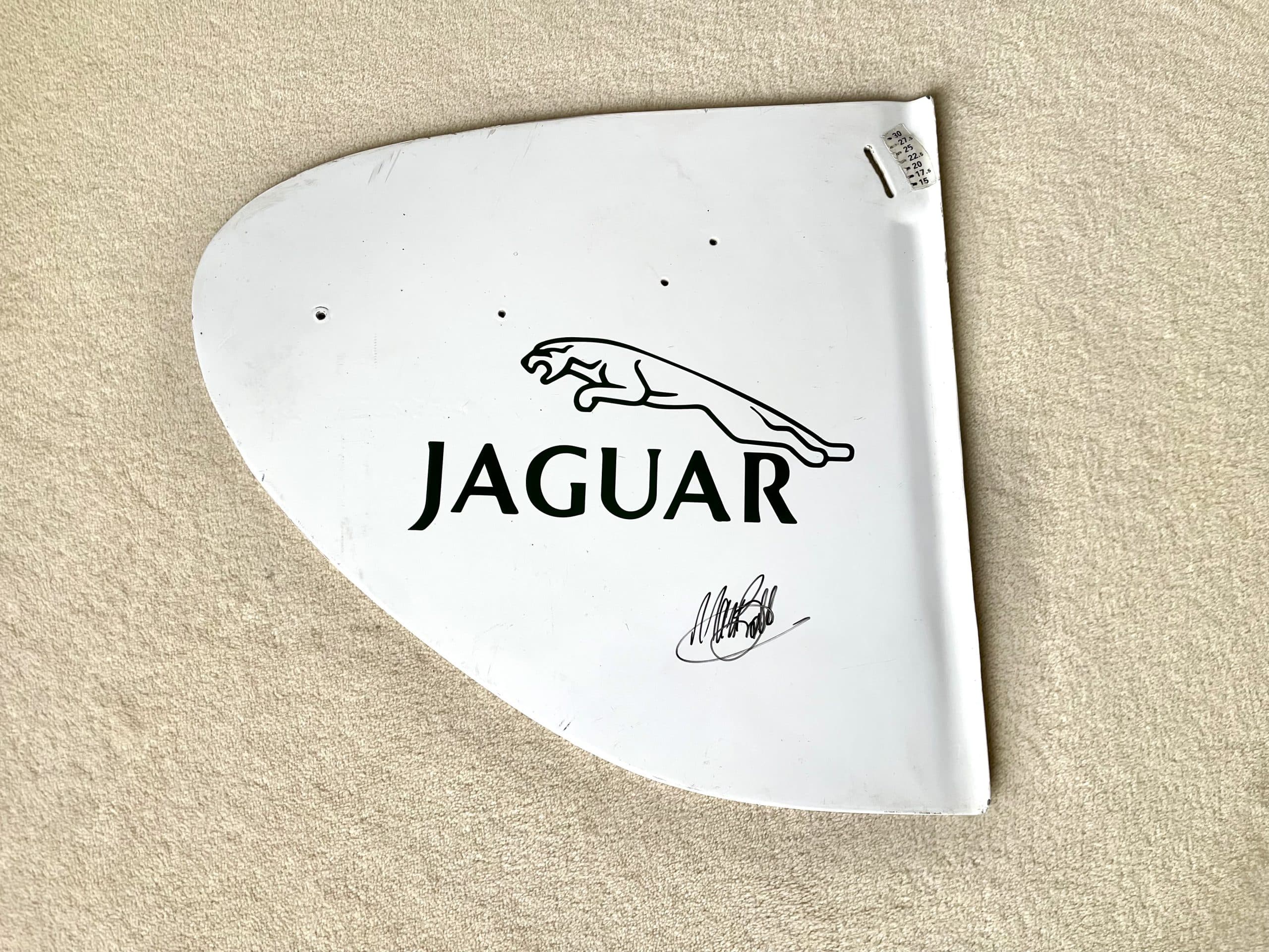 1988 Group C Silk Cut Jaguar XJR-9 rear wing end plate signed by Martin Brundle - Image 2