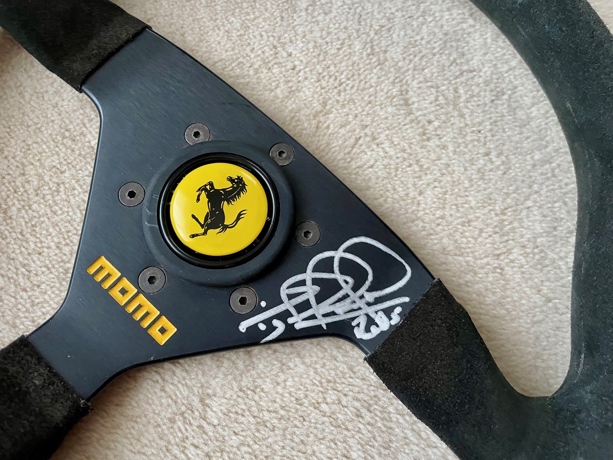 Nigel Mansell signed MOMO Ferrari F40 LM steering wheel - Image 2