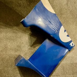 Jody Scheckter Tyrrell 007 1975 Silverstone crash damaged nose