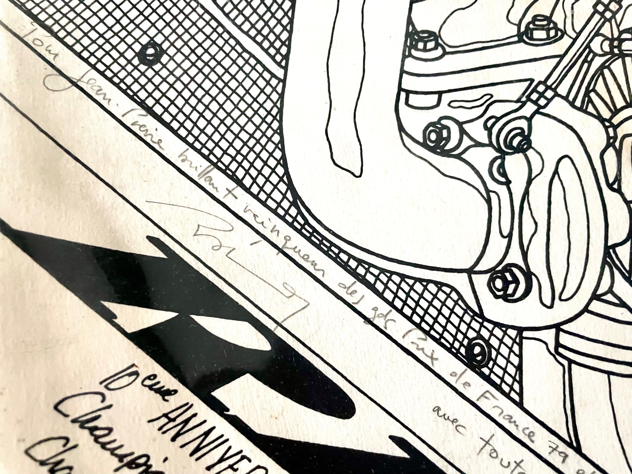 Ex Jabouille Gordini artwork hand dedicated to Jean Pierre (Nr 15 of 20 produced) - Image 3