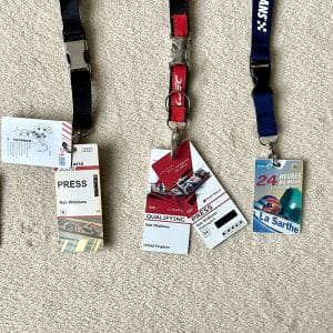 Seven personal Rob Widdows Le Mans accreditation passes