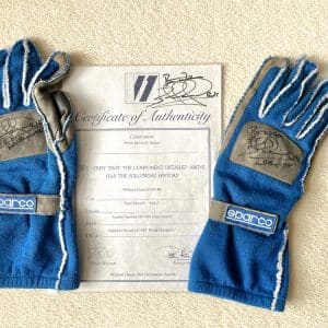 Nigel Mansell 1992 World Championship winning hand signed race used Williams F1 gloves