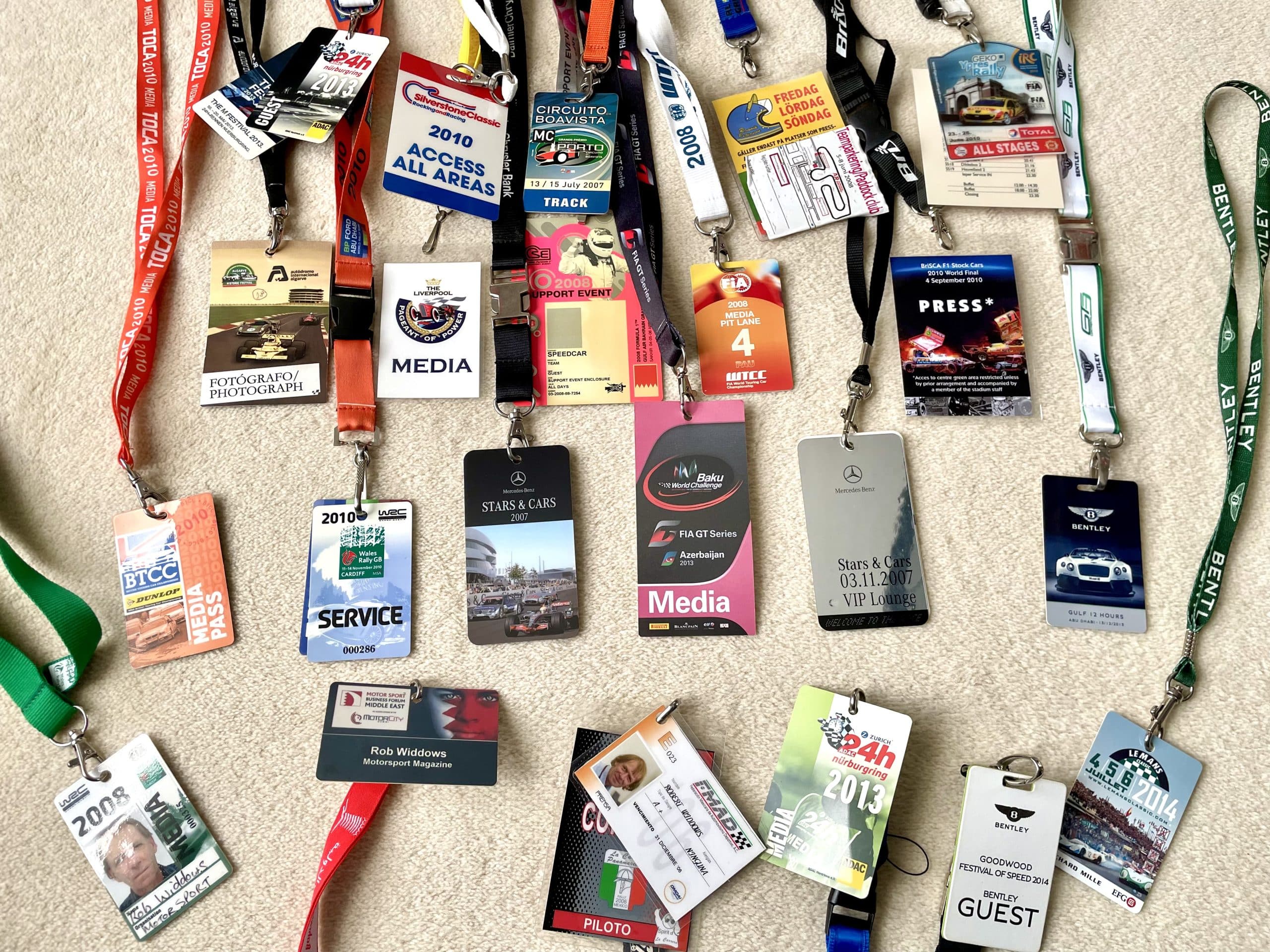 A selection / 'job lot' of Rob Widdows press accreditation passes - Image 2