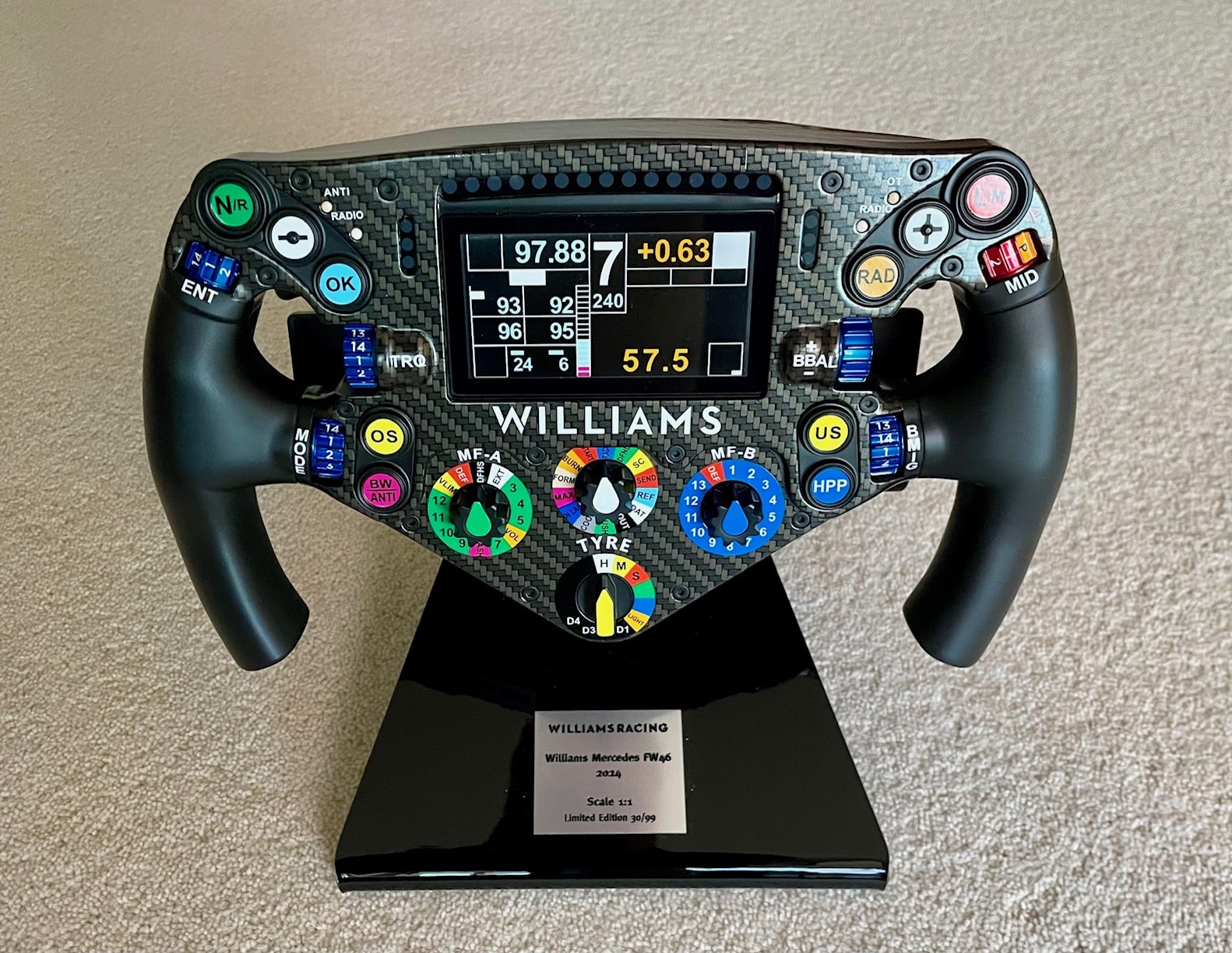 2024 Williams FW46 1:1 official replica Albon / Colapinto steering wheel