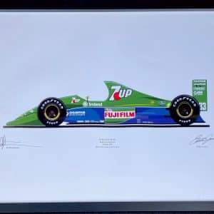Eddie Jordan & Ian Hutchinson signed Jordan 191 framed print