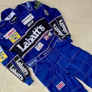 Nigel Mansell signed replica 1992 World Championship winning Williams Renault racesuit