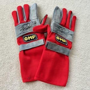 Nigel Mansell signed Ferrari 1990 race gloves by OMP