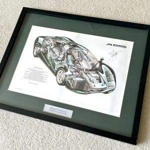 Cutaway image of the McLaren F1 signed by Gordon Murray