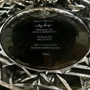 Tiffany & Co crystal bowl celebrating Ferrari's 2002 USGP race win, gifted by Tony George