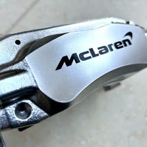 McLaren 720S front brake caliper in silver by AP Racing