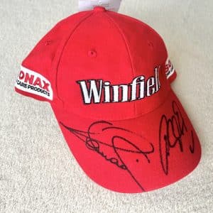 Alex Zanardi / Ralf Schumacher signed 1999 Winfield Williams cap