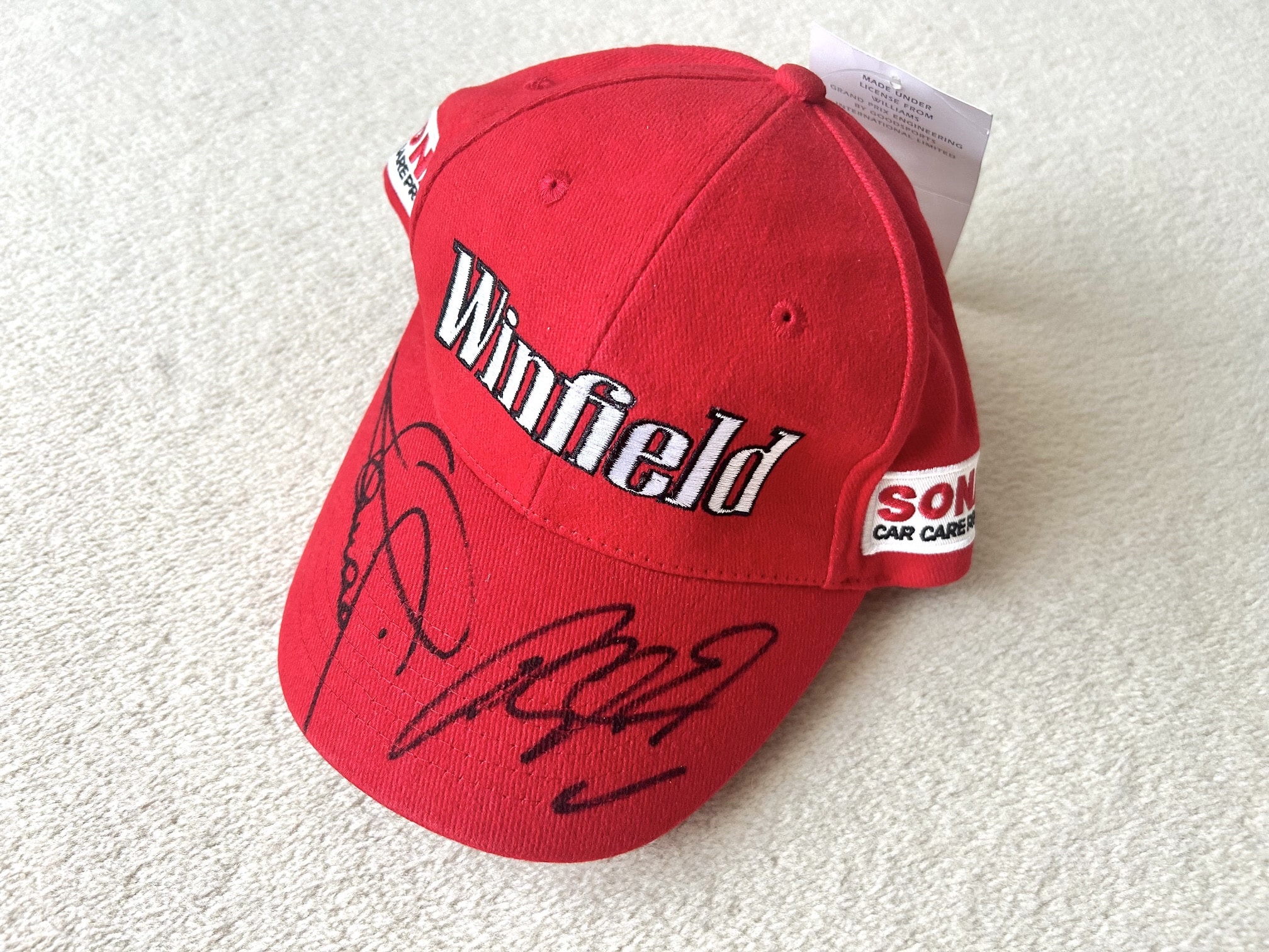 Alex Zanardi / Ralf Schumacher signed 1999 Winfield Williams cap - Image 2
