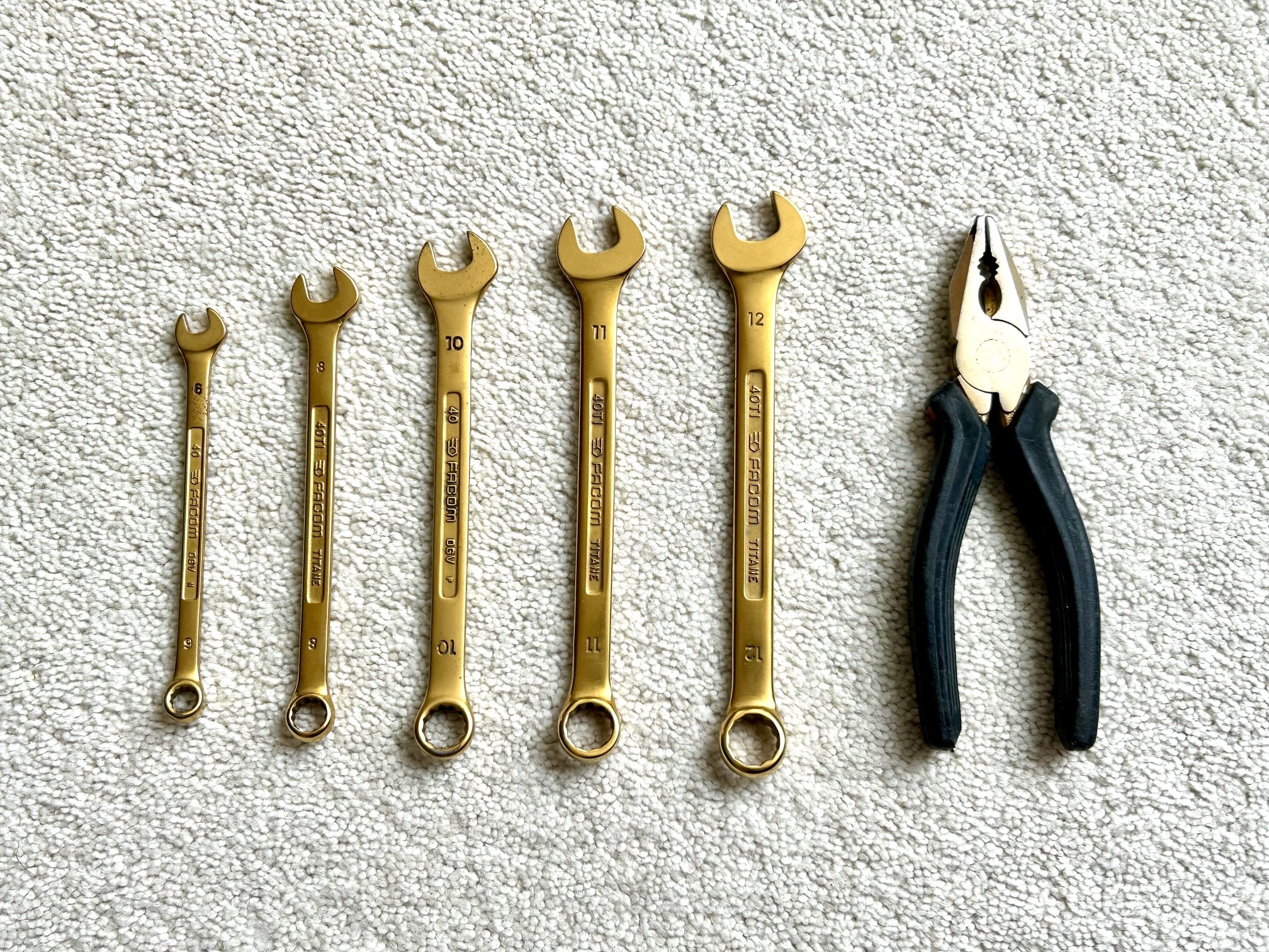 McLaren F1 set of Facom titanium spanners and pliers - Image 2